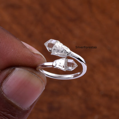 Herkimer Diamond Ring – Handmade Sterling Silver