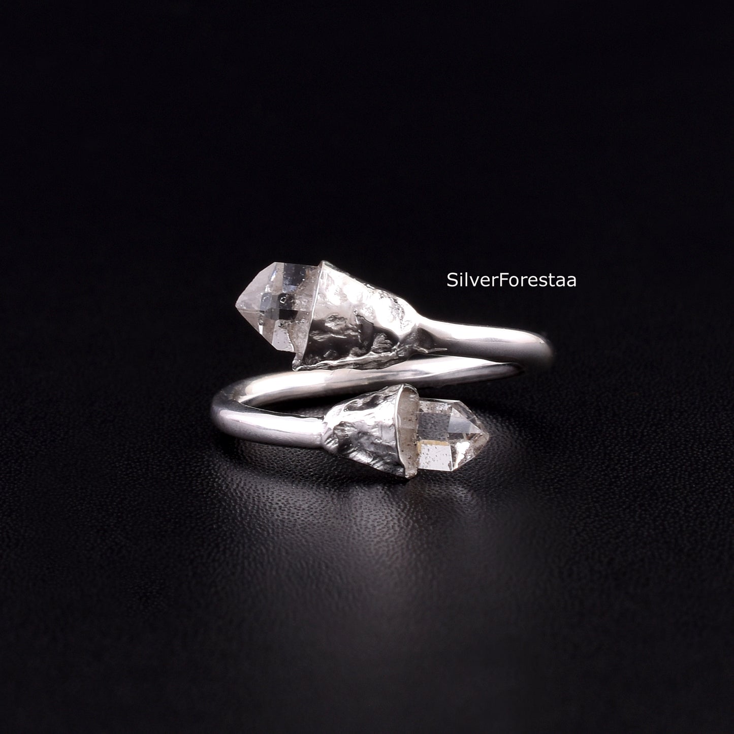 Herkimer Diamond Ring – Handmade Sterling Silver