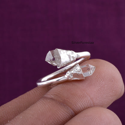 Herkimer Diamond Ring – Handmade Sterling Silver