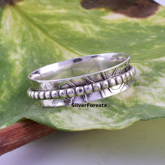 Narrow Spinner Band Ring in 925 Sterling Silver – Worry Relief Design