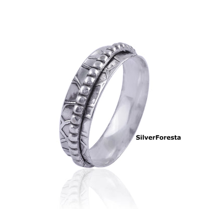 Narrow Spinner Band Ring in 925 Sterling Silver – Worry Relief Design