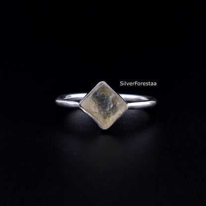 925 Sterling Silver Libyan Tektite Ring – Rare Cosmic Gem