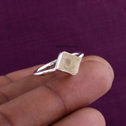 925 Sterling Silver Libyan Tektite Ring – Rare Cosmic Gem
