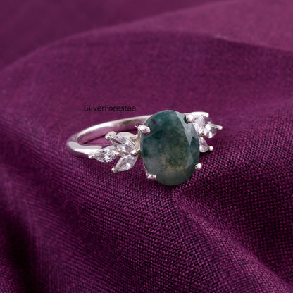 moss agate ring