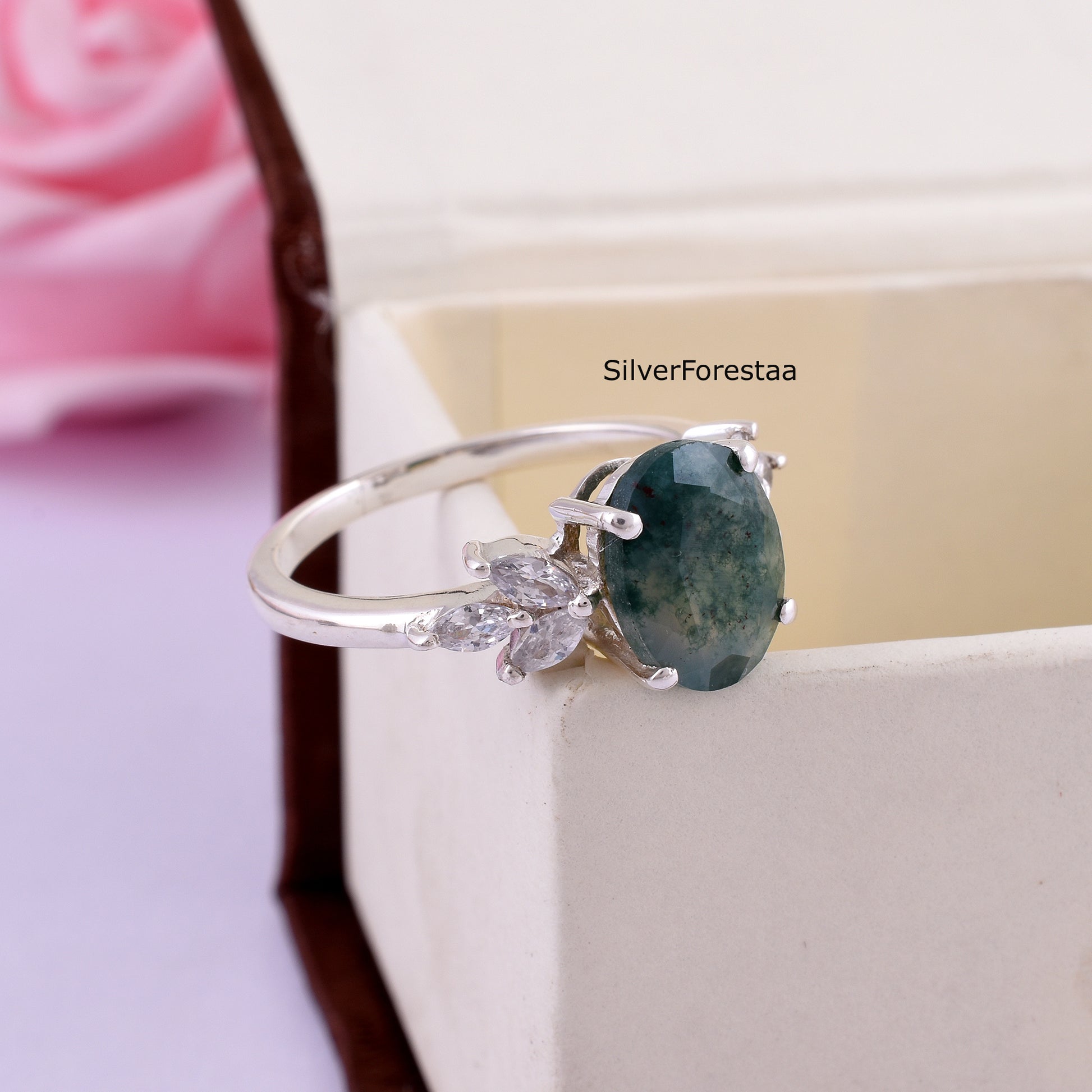 moss agate ring