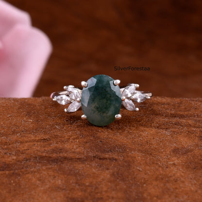 moss agate ring