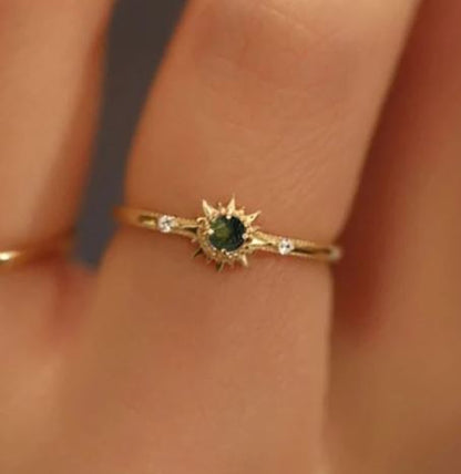 Raw Moldavite Ring | Sterling Silver Promise Ring