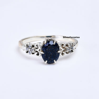 Celestial Spark – Artisan Blue Sandstone Silver Jewelry