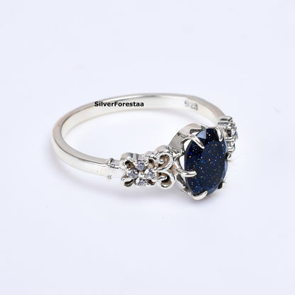 Celestial Spark – Artisan Blue Sandstone Silver Jewelry