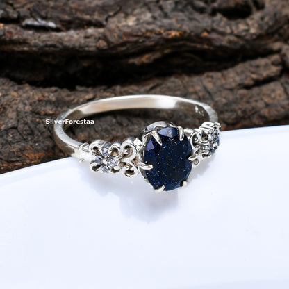 Celestial Spark – Artisan Blue Sandstone Silver Jewelry
