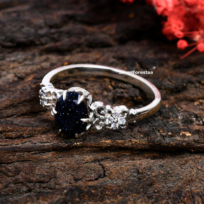 Celestial Spark – Artisan Blue Sandstone Silver Jewelry
