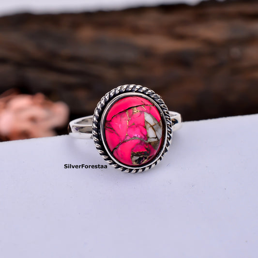 Sacred Sky Stone – Handmade Boho Ring in Sterling Silver