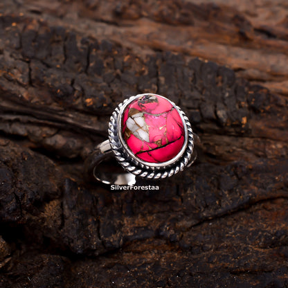 Sacred Sky Stone – Handmade Boho Ring in Sterling Silver