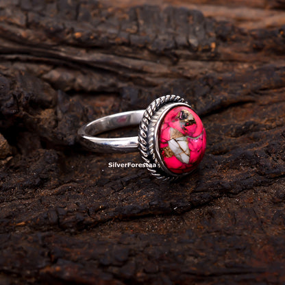Sacred Sky Stone – Handmade Boho Ring in Sterling Silver