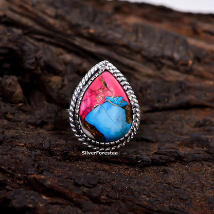 Mystic Artisan Ring – Cotton Candy Turquoise in 925 Silver