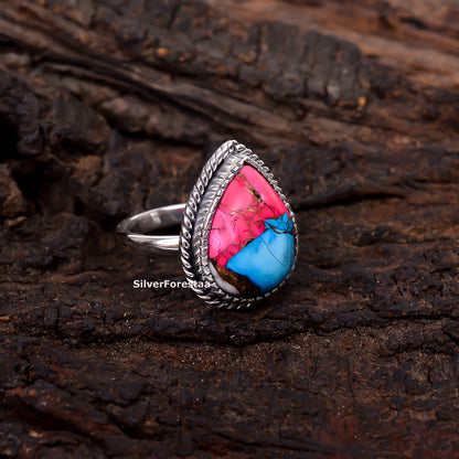 Mystic Artisan Ring – Cotton Candy Turquoise in 925 Silver
