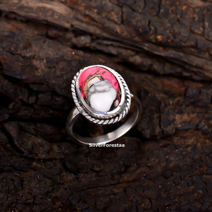 Artisan Aura – Cotton Candy Turquoise Boho Statement Ring