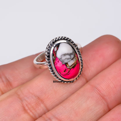 Artisan Aura – Cotton Candy Turquoise Boho Statement Ring