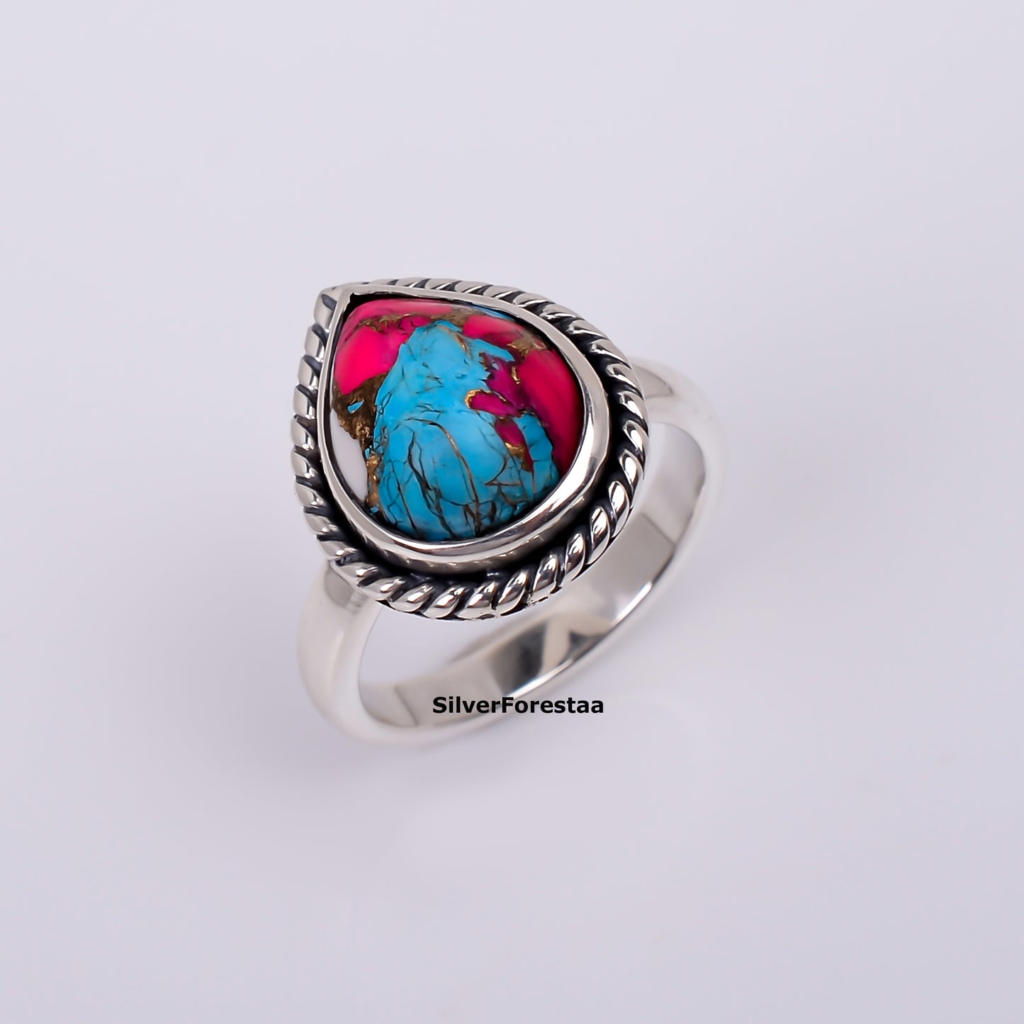 Bohemian Breeze – Cotton Candy Turquoise Gemstone Ring