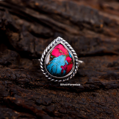 Bohemian Breeze – Cotton Candy Turquoise Gemstone Ring