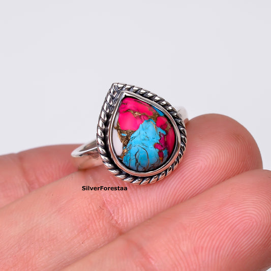 Bohemian Breeze – Cotton Candy Turquoise Gemstone Ring