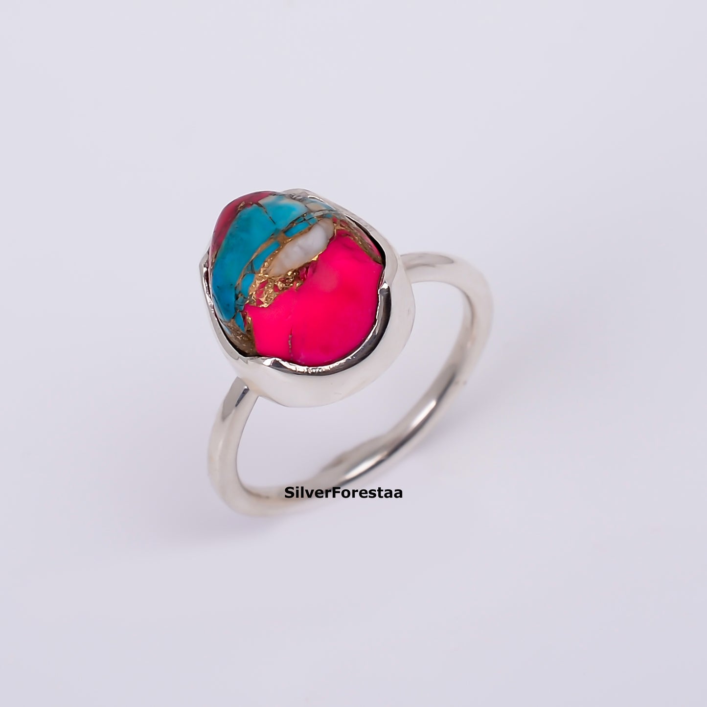 Twilight Cotton Candy – Soft Turquoise Ring in Sterling Silver