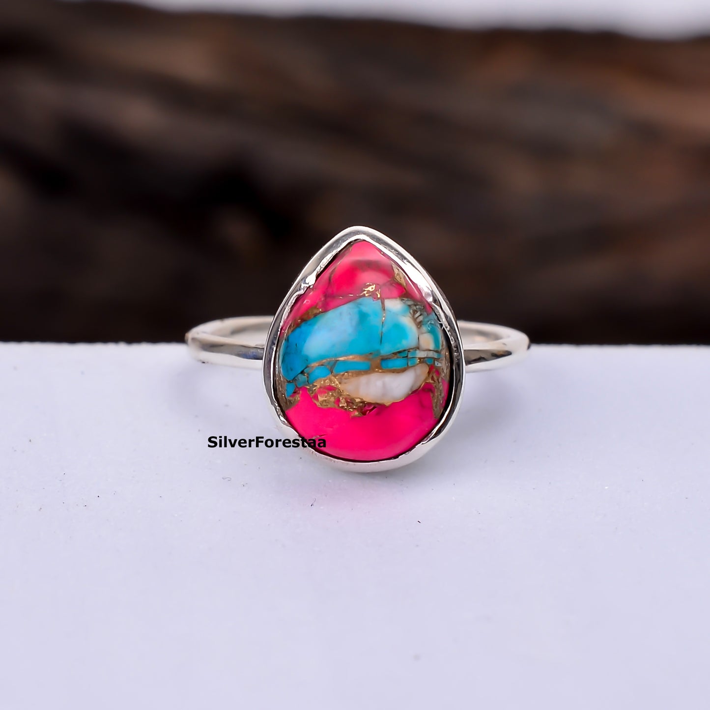 Twilight Cotton Candy – Soft Turquoise Ring in Sterling Silver