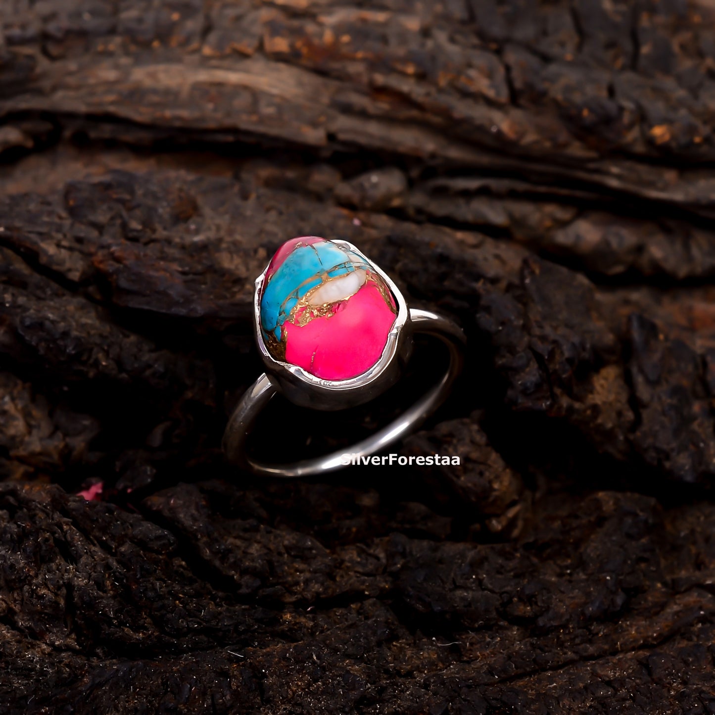 Twilight Cotton Candy – Soft Turquoise Ring in Sterling Silver