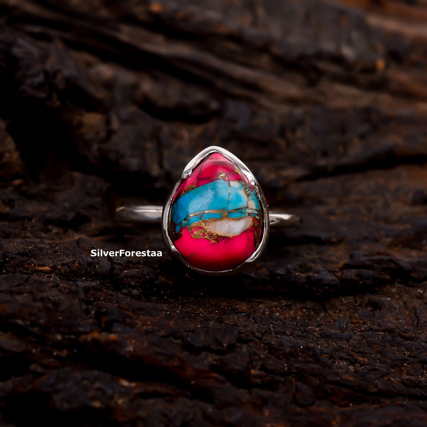 Twilight Cotton Candy – Soft Turquoise Ring in Sterling Silver