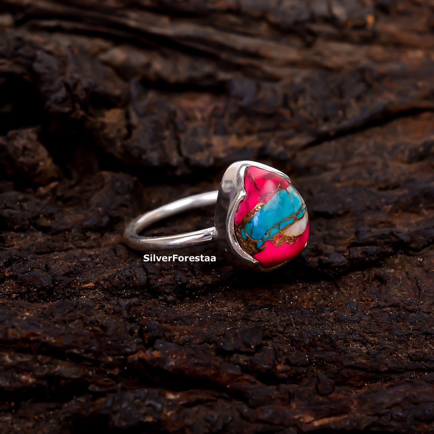 Twilight Cotton Candy – Soft Turquoise Ring in Sterling Silver