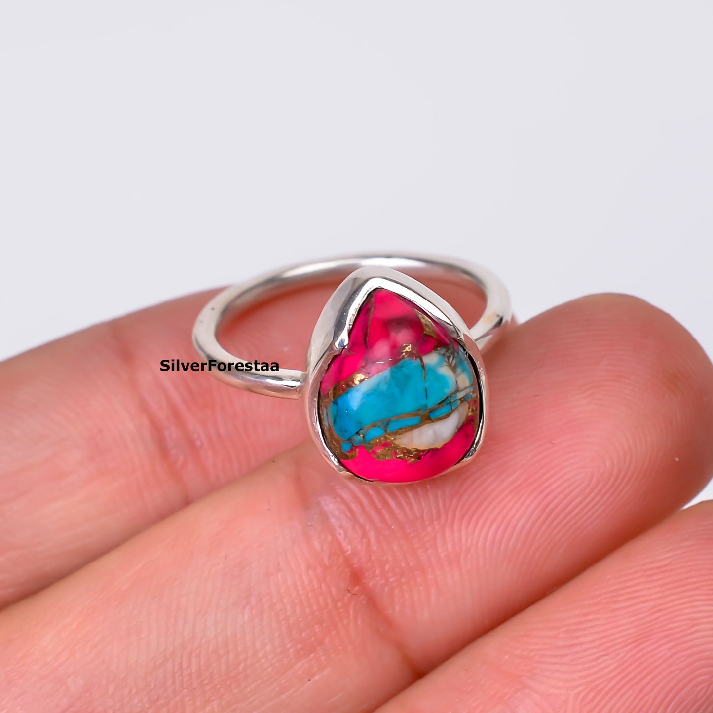 Twilight Cotton Candy – Soft Turquoise Ring in Sterling Silver