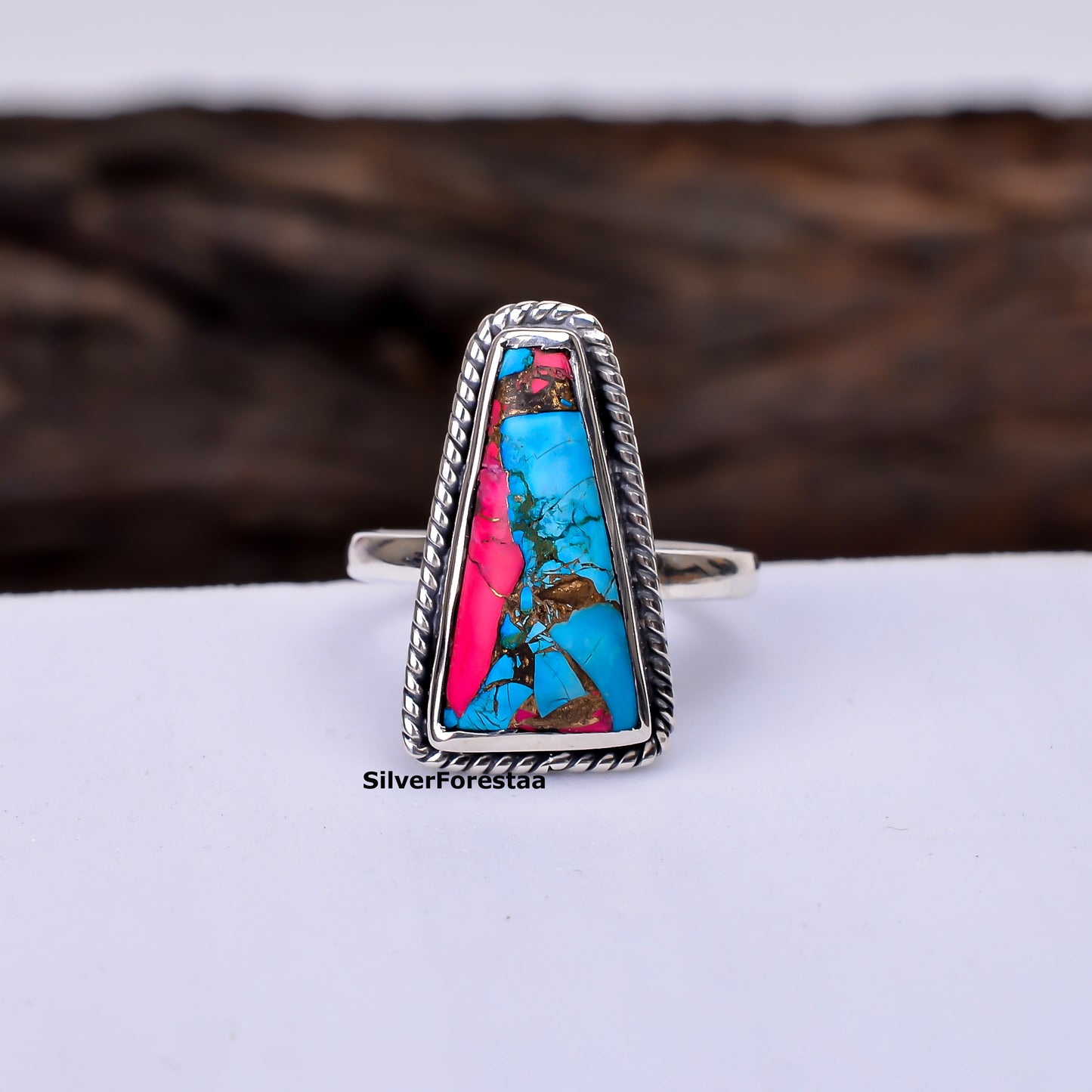 Cotton Candy Dreams – Turquoise Ring in Fine Sterling Silver