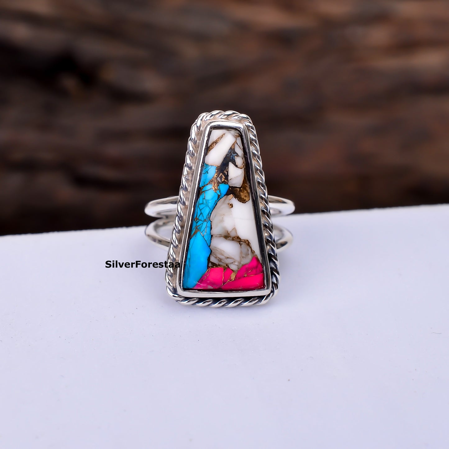Nature's Cotton Candy – Turquoise Ring in 925 Sterling Silver