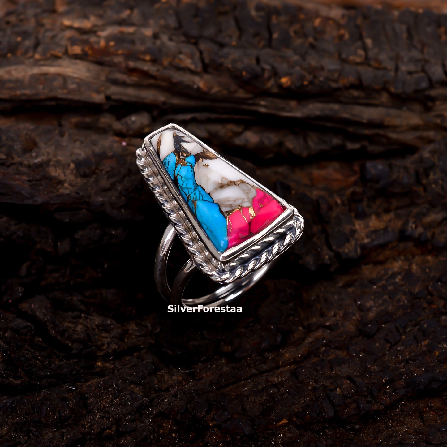 Nature's Cotton Candy – Turquoise Ring in 925 Sterling Silver