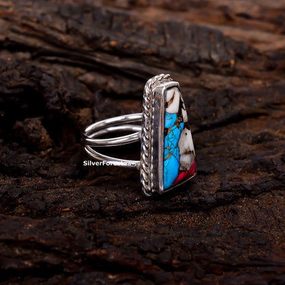 Nature's Cotton Candy – Turquoise Ring in 925 Sterling Silver