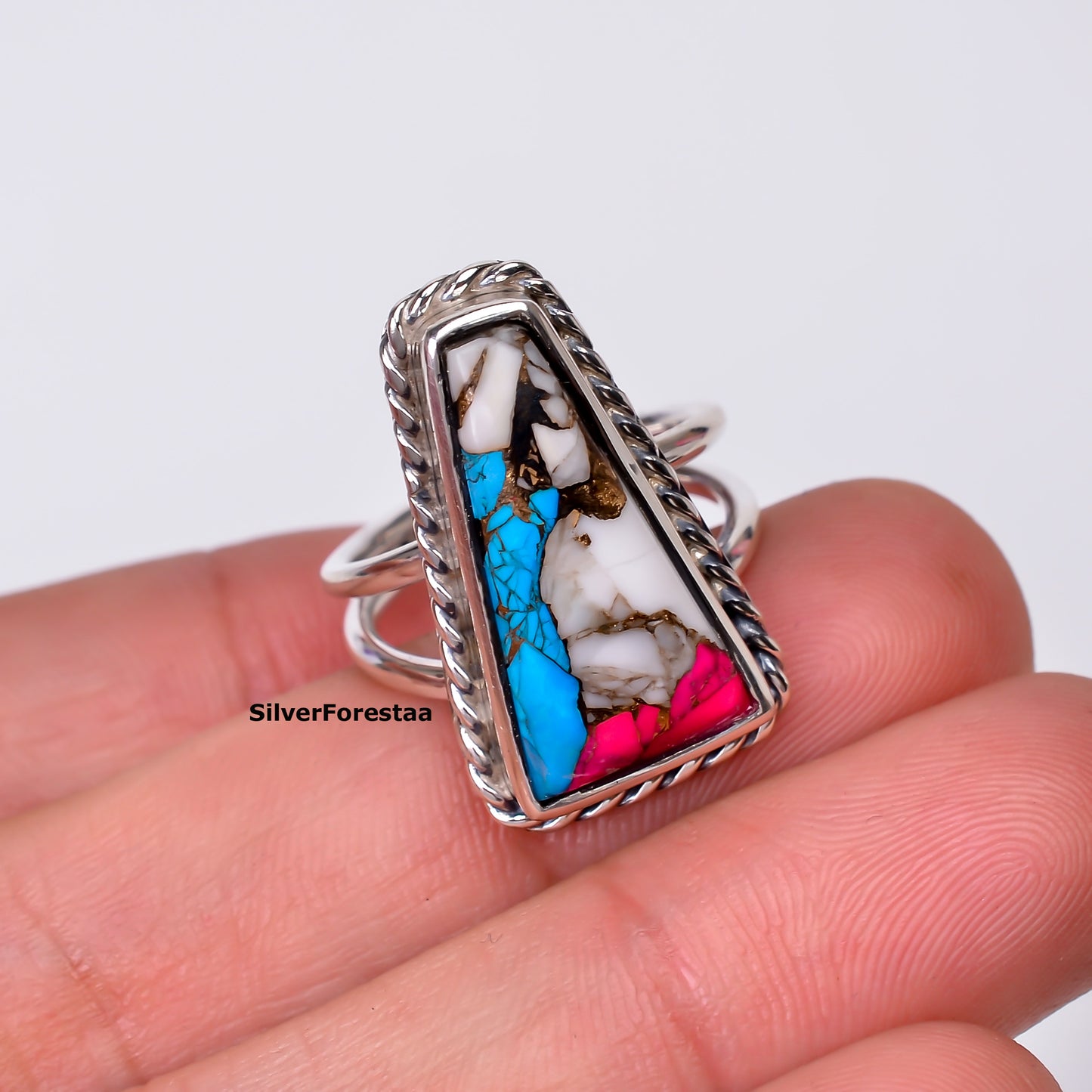 Nature's Cotton Candy – Turquoise Ring in 925 Sterling Silver