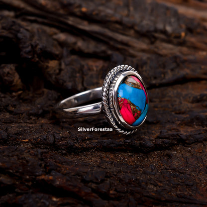 Vintage Vibes – Cotton Candy Turquoise Ring Handmade in Silver