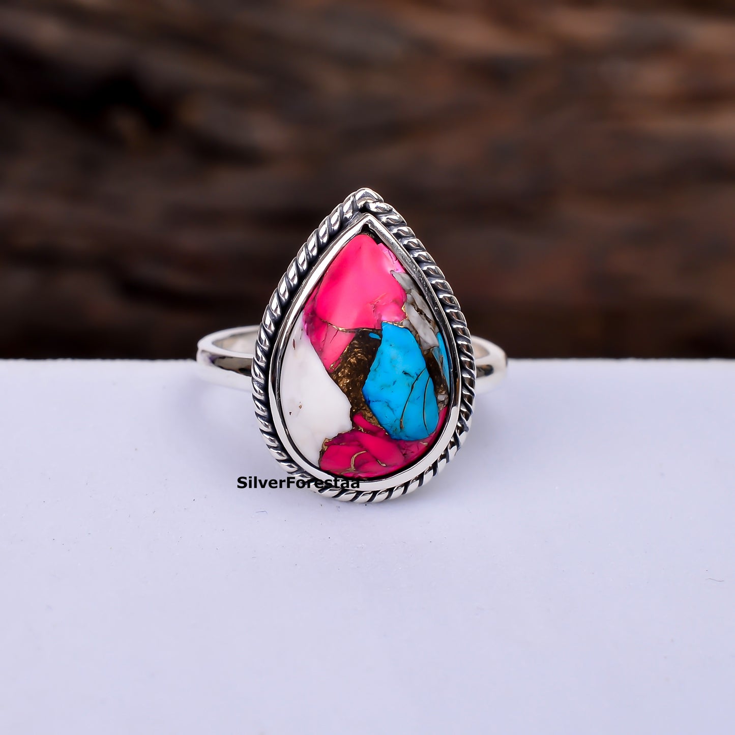 Cotton Candy Bliss – Turquoise Ring in 925 Sterling Silver