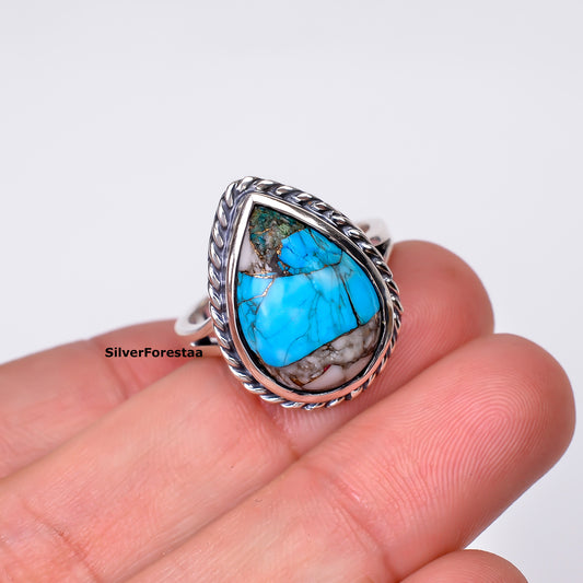 Soft Hues, Bold Style – Cotton Candy Turquoise 925 Silver Ring