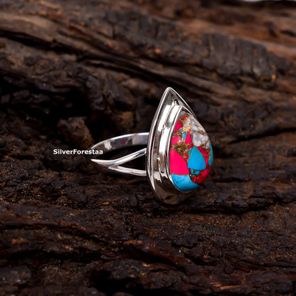 Dreamy Cotton Candy Turquoise Ring – Handmade in Sterling Silver