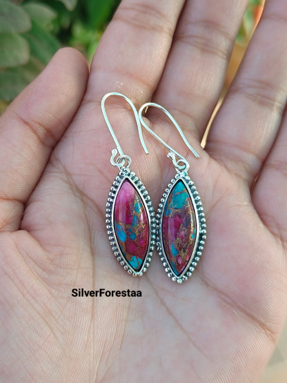 Buy Turquoise Silver Drop Earrings | SilverForestaa