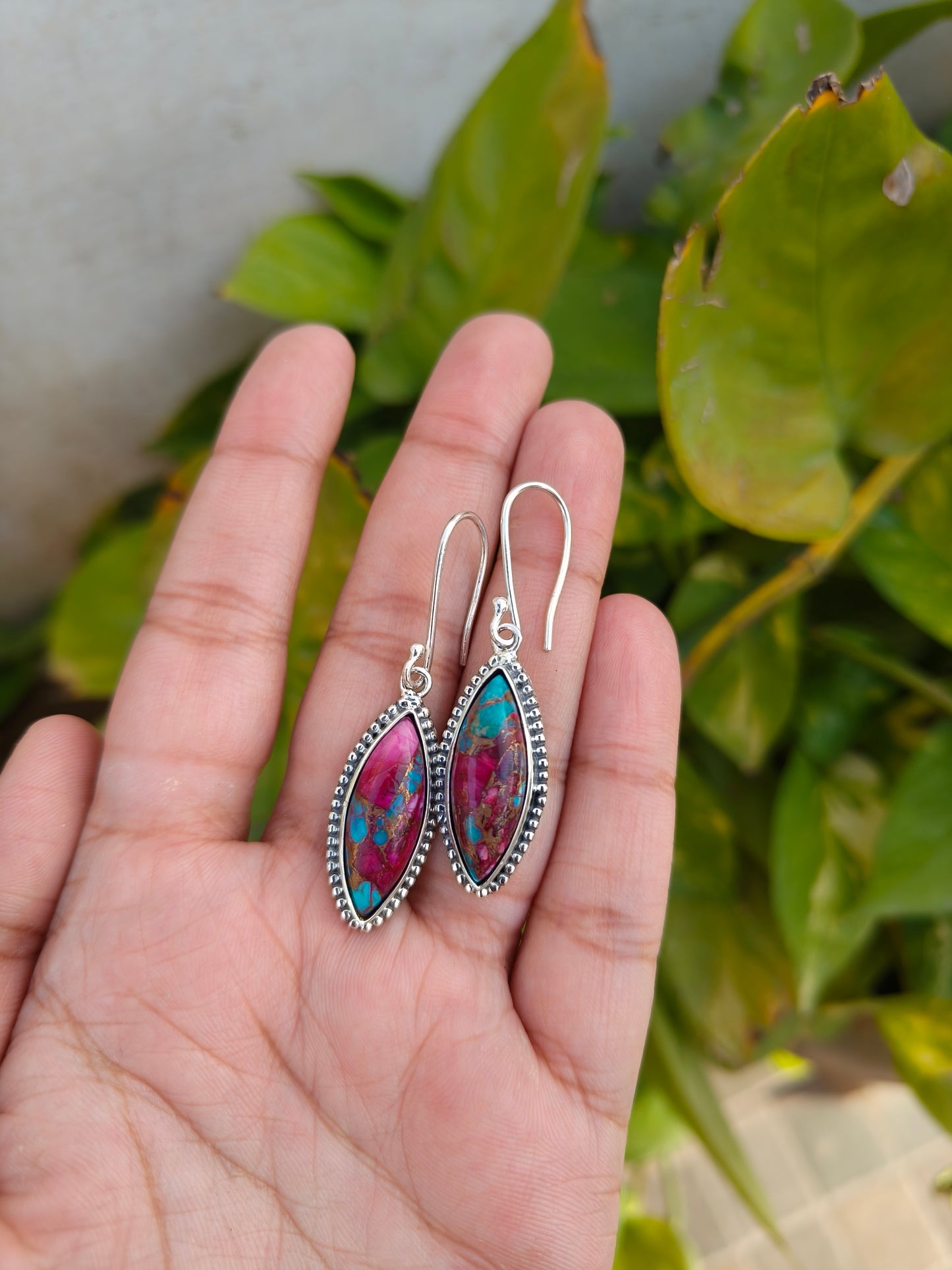 Buy Turquoise Silver Drop Earrings | SilverForestaa