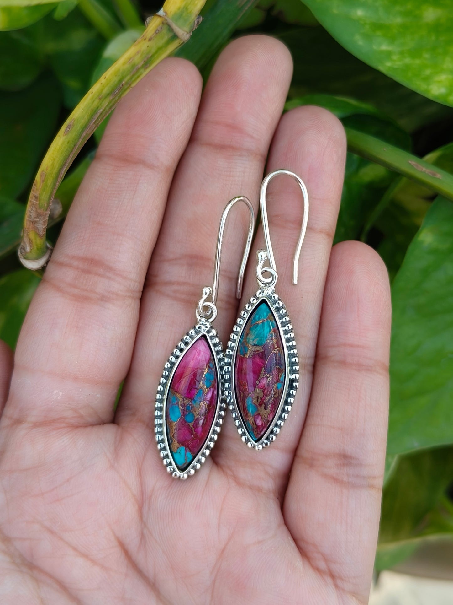Buy Turquoise Silver Drop Earrings | SilverForestaa