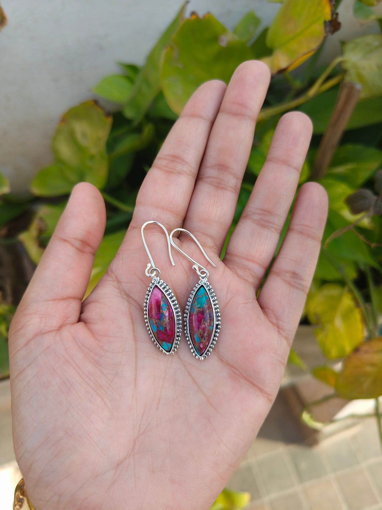Buy Turquoise Silver Drop Earrings | SilverForestaa