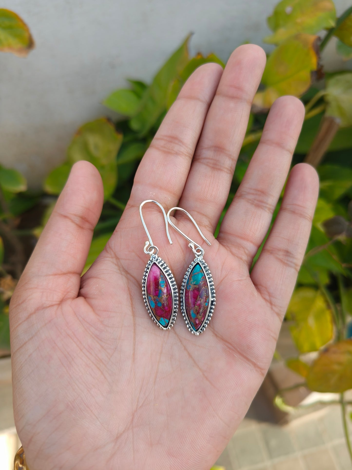 Buy Turquoise Silver Drop Earrings | SilverForestaa