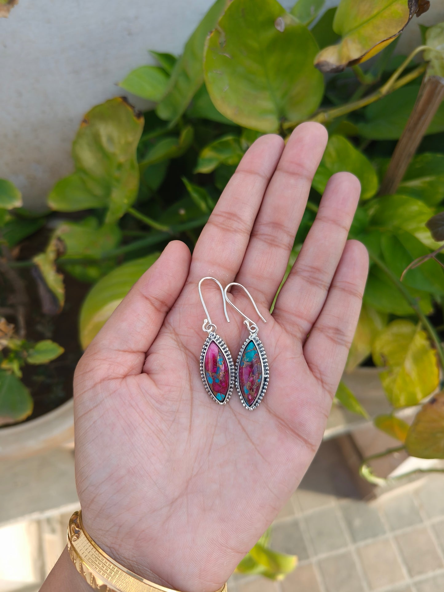 Buy Turquoise Silver Drop Earrings | SilverForestaa