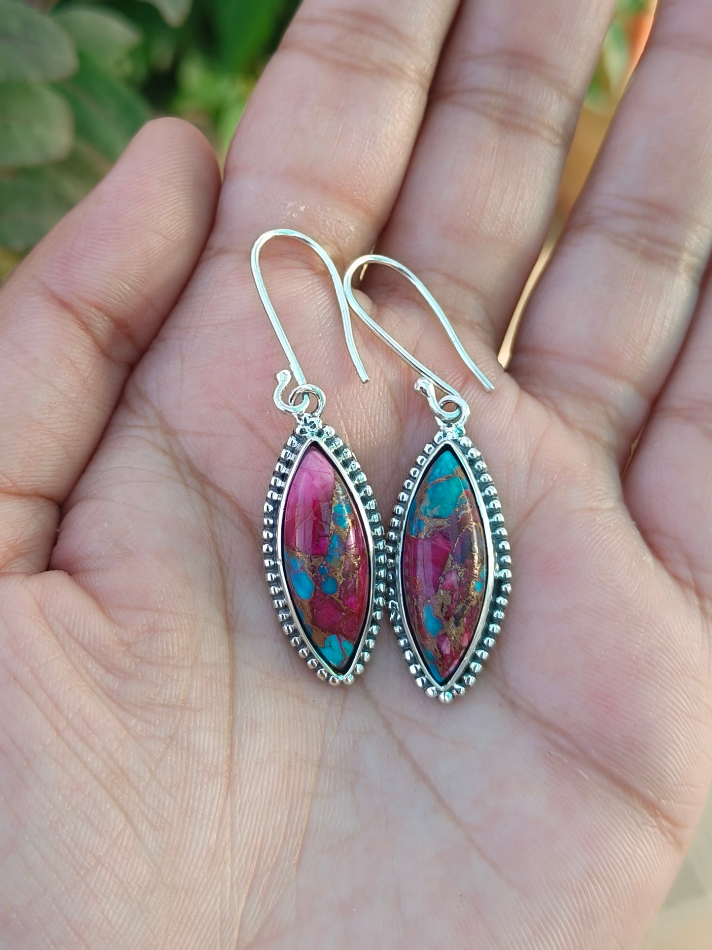Buy Turquoise Silver Drop Earrings | SilverForestaa