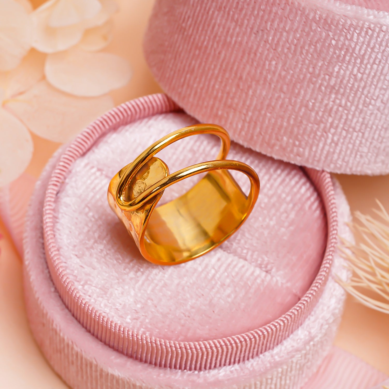 Hammered silver ring