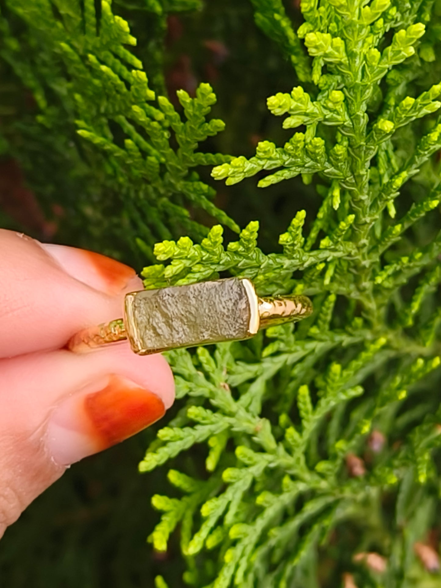 Raw Moldavite Handmade Ring | 925 Silver - SilverForestaa
