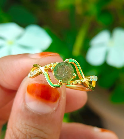 Rough Moldavite Ring | Silver Jewelry for Her